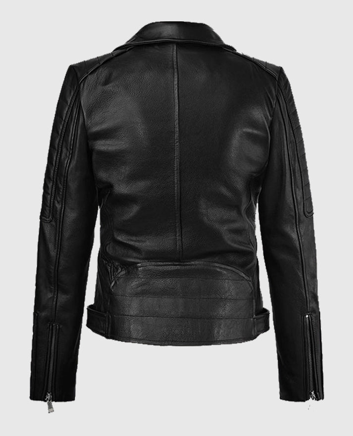 Victoria Justice Biker Black Leather Jacket