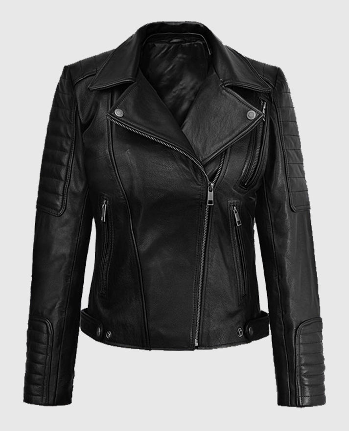 Victoria Justice Black Biker Leather Jacket