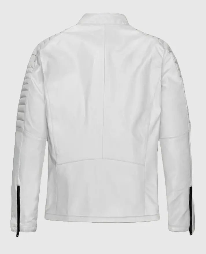 Vin Diesel White Biker Leather Jacket