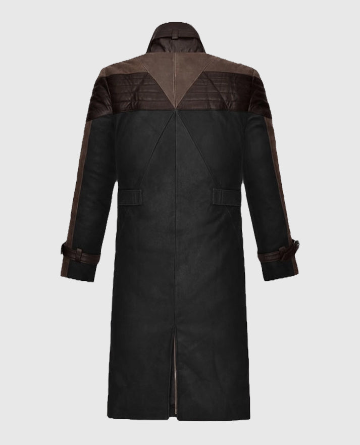 Watch Dogs 3 Legion Aiden Leather Trench Coat For Men