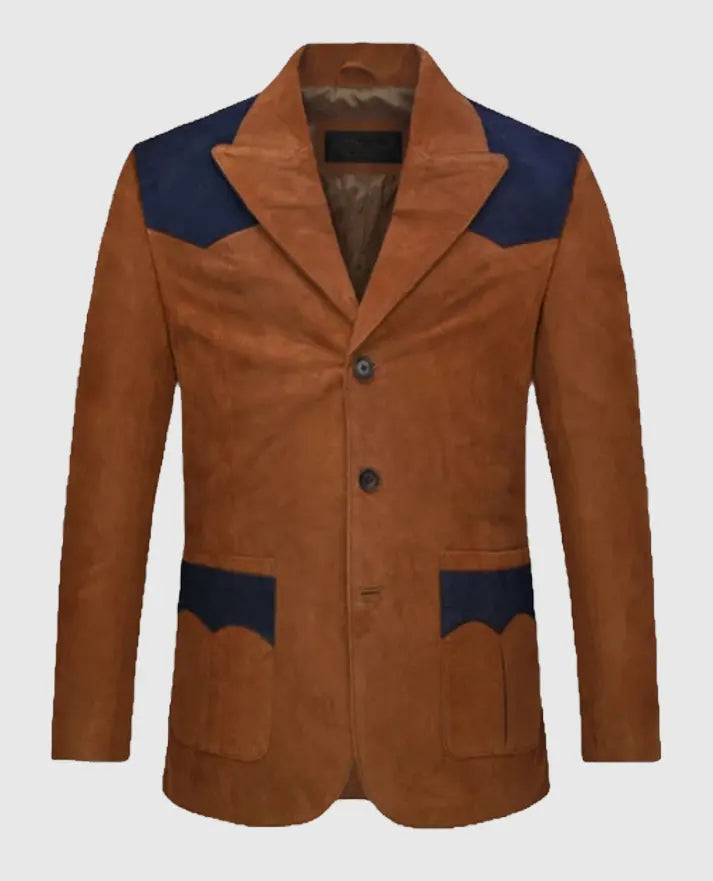 Western Suede Leather Blazer for Men