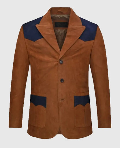 Western Suede Leather Blazer for Men