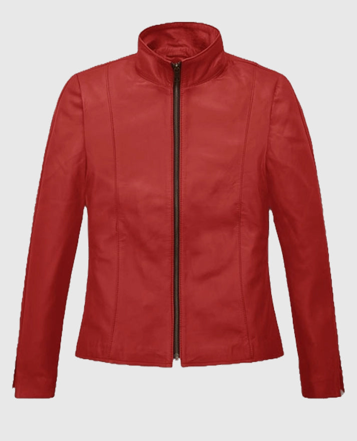 Whitney Houston Red Leather Jacket