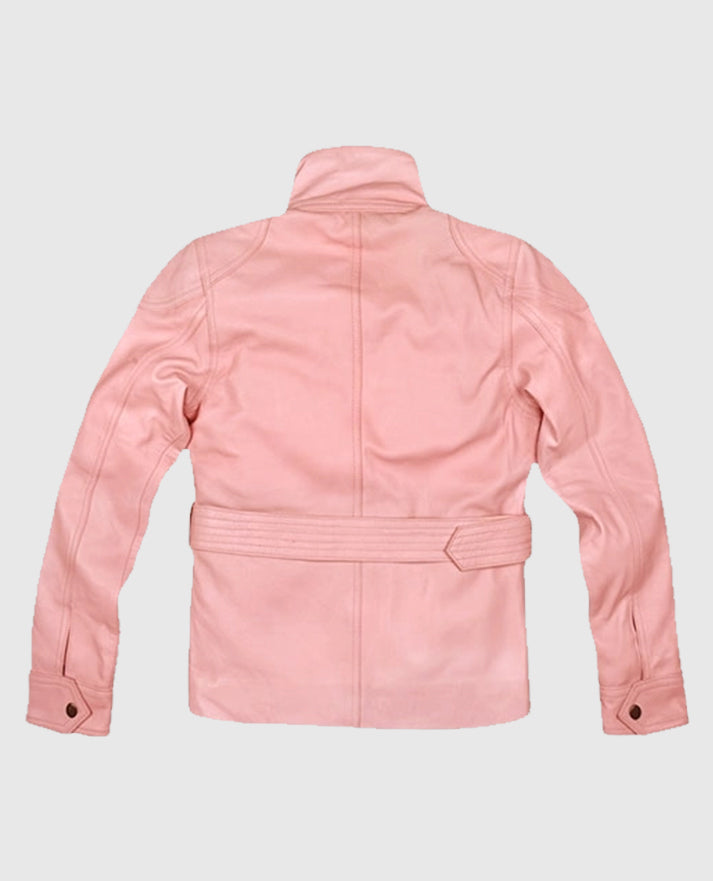 Women's Leather Pink Light Jacket