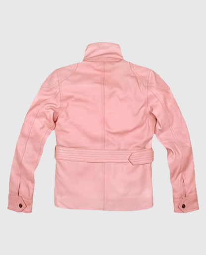 Women's Leather Pink Light Jacket