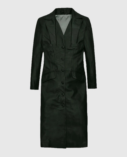 Women's Long Chelsea Leather Coat
