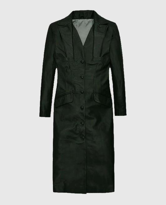 Women's Long Chelsea Leather Coat