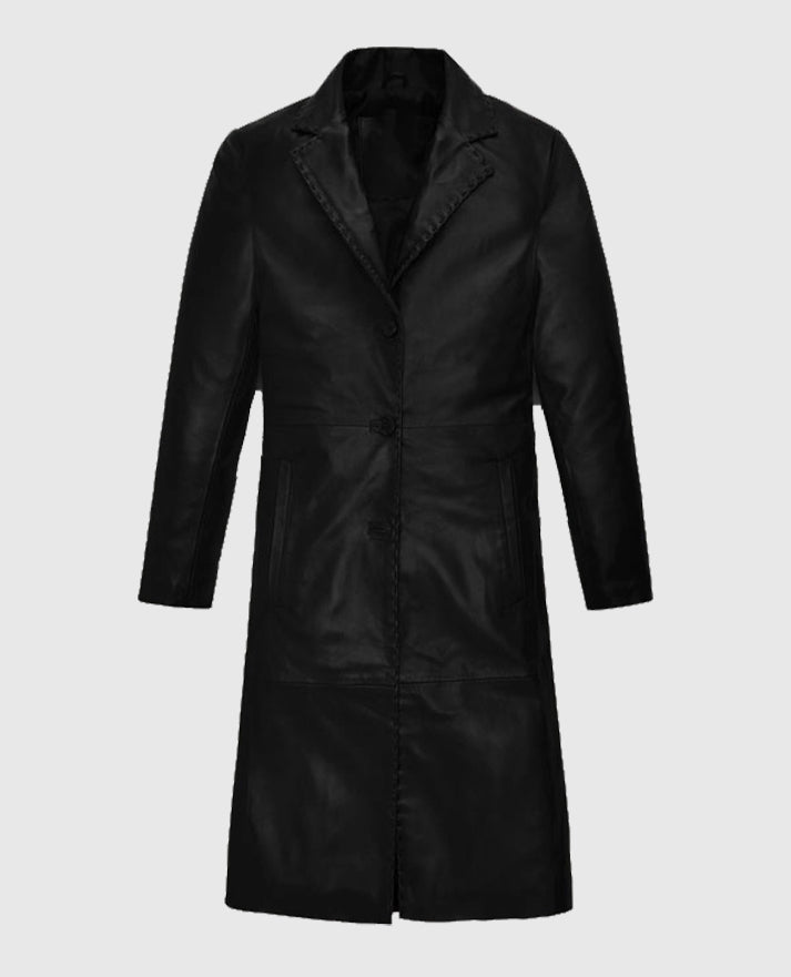 Zoe Kravitz Leather Long Coat - second image