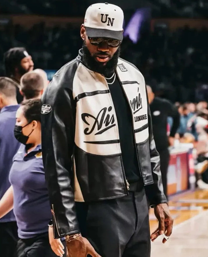 lebron james aime leon dore leather jacket