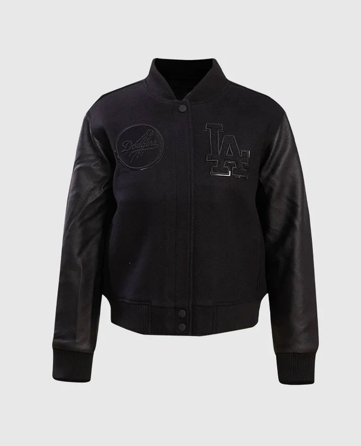 MLB Los Angeles Dodgers Women's Black Varsity Jacket