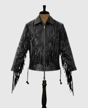 Leather Fringe Jacket #1006