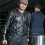 David Beckham Black Leather Jacket