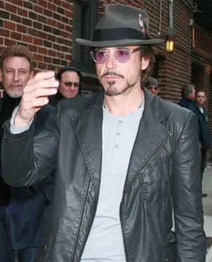 Robert Downey Jr Leather Blazer #1