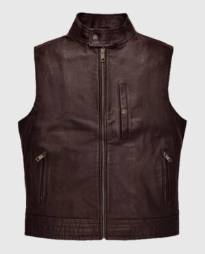 Men's Road Shaper Dark Brown Leather Vest